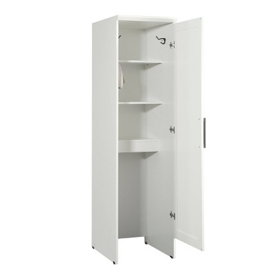 White Adjustable Shelving Robot Vacuum Storage Cabinet