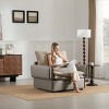 Oversized Dark Armchair with Dual-Sided Fabric and Washable Cushion Covers, Modern Accent Lounge Chair for Living Room or Bedroom-Cuddlewood - 3 of 4
