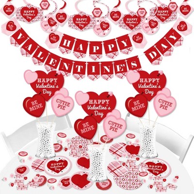 Big Dot of Happiness Conversation Hearts - Valentine's Day Party Supplies - Banner Decoration Kit - Fundle Bundle