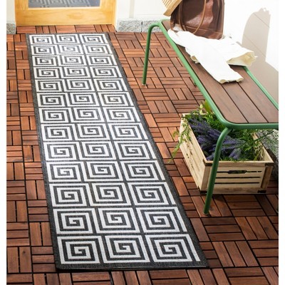 Gray and Charcoal Non-slip Synthetic Runner Rug 2' 2" x 10'