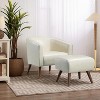 Accent Chair with Ottoman Modern Barrel Chair Footrest Mid Century Upholstered Armchair for Living Room Bedroom Office - 2 of 4