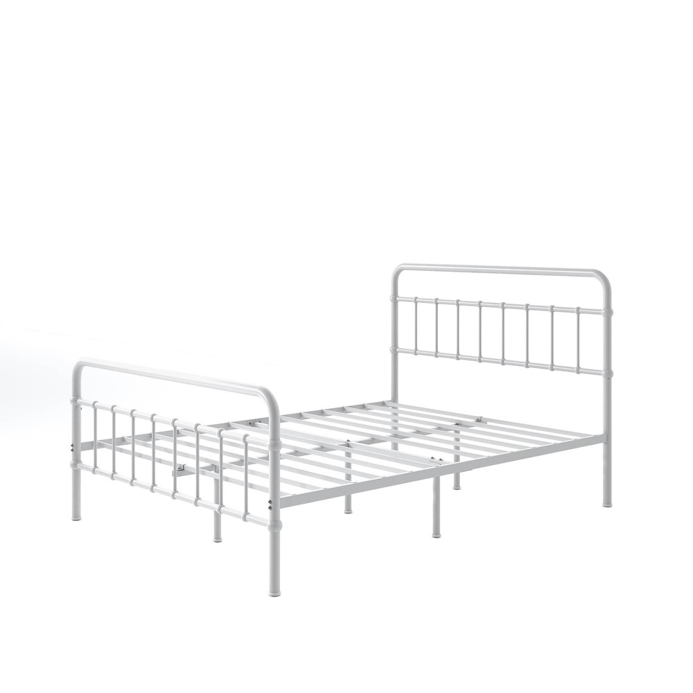 Photos - Bed Frame Zinus Full 42" Florence Metal Platform  White  
