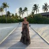 Clotth Women's Leopard Print Maxi Dress - Spaghetti Strap Backless Slip Dress, Elegant Summer Dress, Beach Dress, Brown with Black Spots - 4 of 4