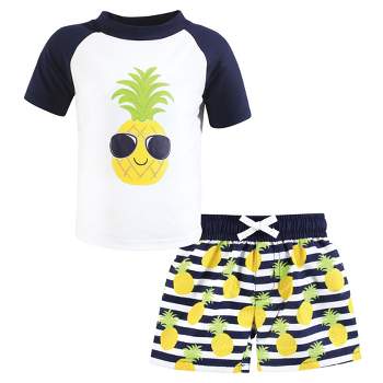 Hudson Baby Boys Swim Rashguard Set, Pineapple