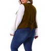 Agnes Orinda Women's Plus Size Steampunk Velvet Sleeveless Button Down V Neck Suit Vests - 4 of 4