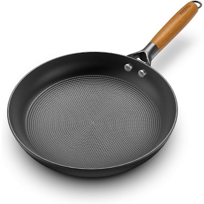 Non Stick Frying Pans 10inch Frying Pan Nonstick with Detachable Wooden Handle, Egg Pan Honeycomb Cast Iron Skillet Pan, Dishwasher Safe