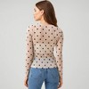 Cherie Code Women’s Polka Dot Mesh Top – Sheer Long Sleeve Stretch Tee - 2 of 4
