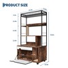 2-in-1 Hidden Litter Box Furniture with Storage Shelf, Wooden Cat House Enclosure with Scratching Pad & Doors, Brown - 2 of 4