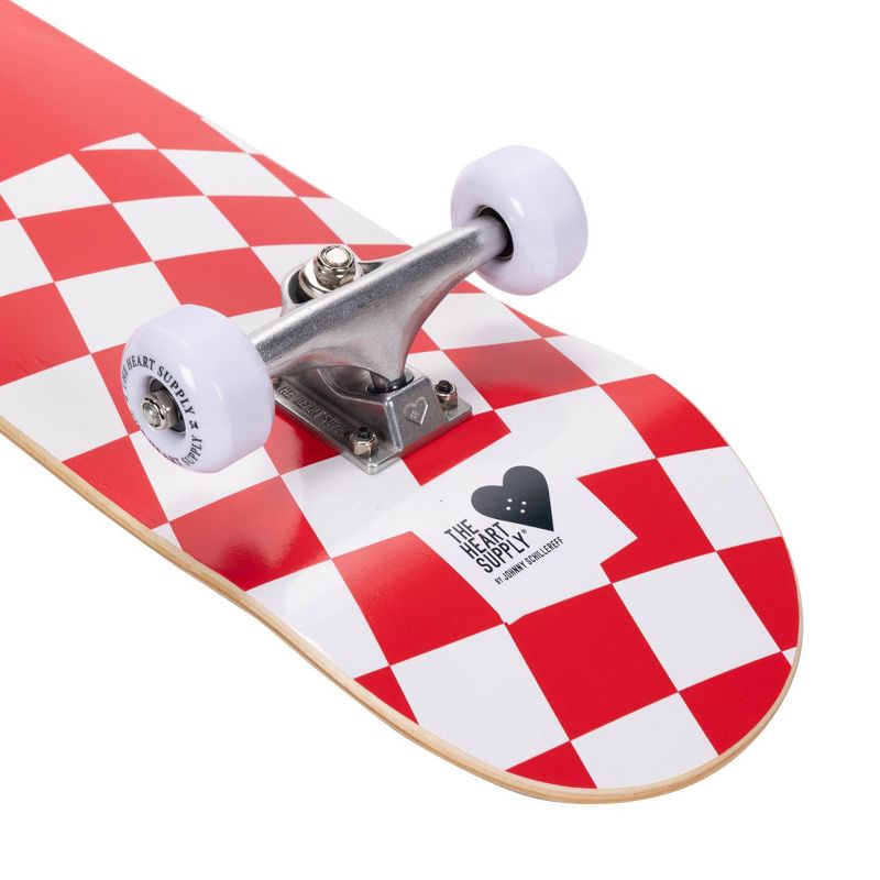 The Heart Supply Skateboard &#8211; Red and White Checkerboard, 6 of 13