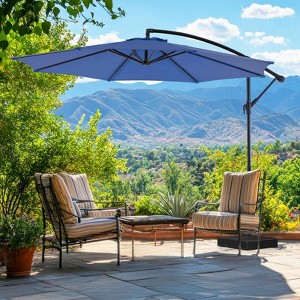 Gulches 9.8FT Outdoor Patio Umbrella H,anging Cantilever,Tilt Adjustment, 8 Ribs, UV Protection for Backyard, Lawn, Garden and Pool - 1 of 4