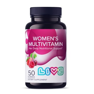 LIVS Women’s Multivitamin Gummies with Vitamin A, C, D2, E | Best Strawberry Flavoured Gluten Free Gummies | 50 Gummies - 1 of 4