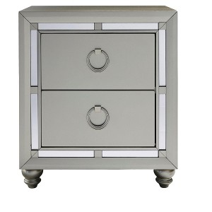 NicBex 2/5 Mirror Accents Drawer Vertical Dresser,Modern Chest of Drawers with Bun Foot for Bedroom,Living Room,Entryway,Gray - 1 of 4