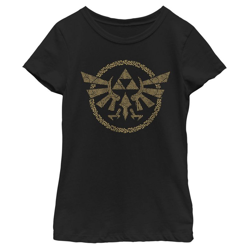 Girl's Nintendo The Legend of Zelda: Tears of the Kingdom Gold Hyrule Crest T-Shirt, 1 of 5