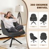 360° Swivel Accent Chair with Adjustable Rocking Function, Corduroy Upholstery & Metal Frame(Dark Grey) - 2 of 4