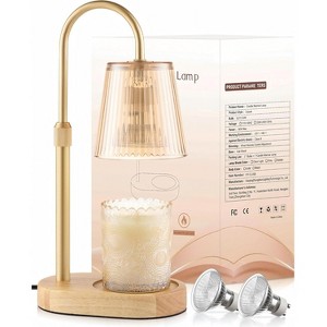 FAAYFIAN Adjustable Candle Warmer Lamp with Timer,Wood Base Metal Shade,Birthday Gifts for Women Mom - 1 of 4
