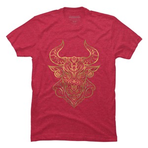 Men's Design By Humans Taurus Gold By griffin45nn9z T-Shirt - 1 of 2