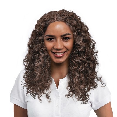 Curly Kinky Wigs Natural Looking L Part Lace Front Synthetic Hair ...