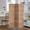 Resenkos 6' Tall Wicker Weave 3-Panel Room Divider, Natural Wood - 3 of 4