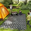 Outsunny Outdoor Patio Rug, Large Camping Carpet with Carrying Bag, 9' x 18' Waterproof Plastic Straw, Reversible, Lantern Pattern - 3 of 4