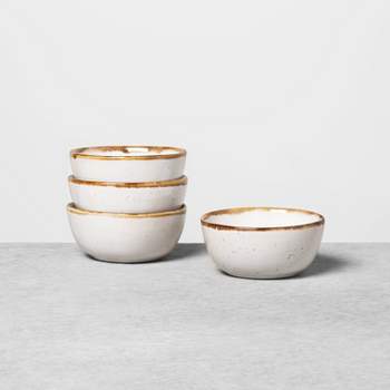 4pk 10oz Stoneware Reactive Glaze Mini Bowl Set Cream - Hearth & Hand™ with Magnolia