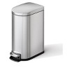 2.6 Gallon / 10 Liter Metal Bathroom Trash Can with Lid, Slim Waterproof Garbage Can for Bedroom, Small Step-on Trash Bin with Inner Bucket - 2 of 4