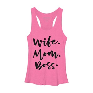 Women's Design By Humans Wife. Mom. Boss. By TheBlackCatPrints Racerback Tank Top - 1 of 2