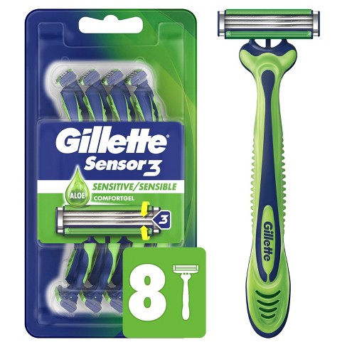 Gillette Sensor3 Sensitive Men's Disposable Razors 8ct : Target