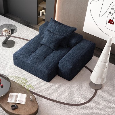 Modern Oversized Modular Sectional Sofa, Sofa with Sparkling Chenille Tufted Foam Pillows, DIY Combination Design Sofa-Baofuwish