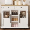 Mobile Kitchen Island Cart with Storage & Drop Leaf - Rolling Kitchen Cabinet with Drawer, Shelf & Spice Rack, Wood Dining Room Furniture - 2 of 4