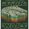 Juniors Womens Star Wars: Episode IV - A New Hope Millennium Falcon Retro Rainbow Stack Festival Muscle Tee - 2 of 4