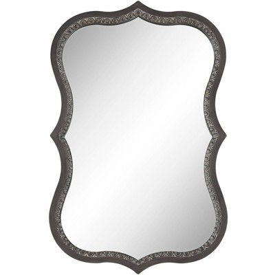 Noble Park Henley Black 20 1/2" x 32" Wave Rectangular Wall Mirror