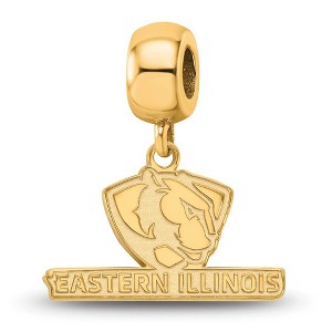Black Bow Jewelry 14k Yellow Gold Plated Sterling Silver Eastern Illinois Panthers NCAA Bead Charm - 1 of 4