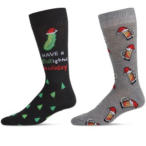 MeMoi Mens Christmas Holiday 2 Pair Pack Novelty Socks - 1 of 2