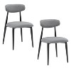 Racxily Grey Modern Dining Chairs - Set of 2 Dining Chairs with 2.5" Thick Cushion | Black Metal Frame, Living Room/Kitchen - 3 of 4