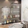 Black 31.7 in. W Display Cabinet with 2 Doors for Living Room Bedroom Office - 3 of 4