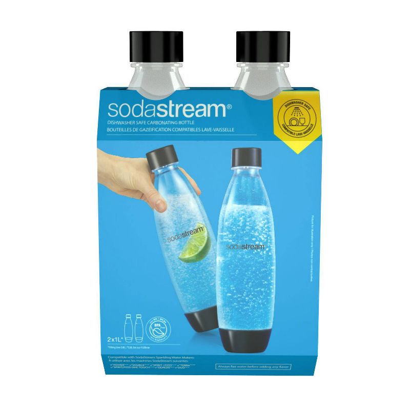 SodaStream 1L Carbonating Bottle - 2pk - Black, 3 of 5