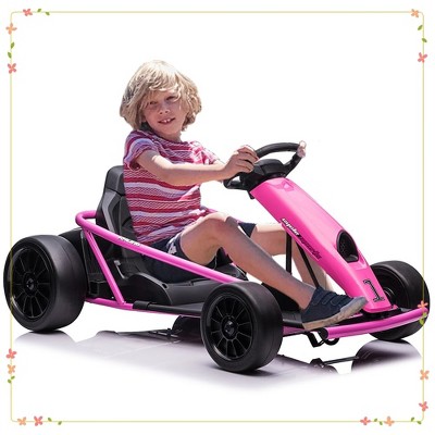 24V 9Ah Kids Ride-On Go-Kart Toy, High-Speed 8MPH Drifting Car with Powerful Motors