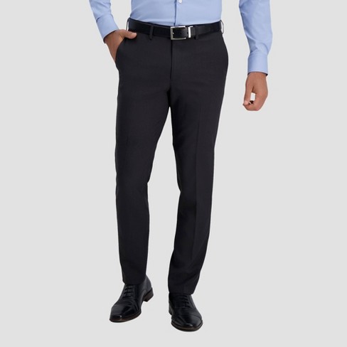 Haggar Men's J.m. Haggar 4-way Stretch Slim Fit Flat Front Dress Pant 38 X  32 - Charcoal Heather : Target