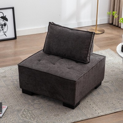One Seater Couch Single Seater Couch Sofa Armless Accent Chair With Removable Pillow Square Modular Sectional Couch-Maison Boucle