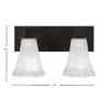 Toltec Lighting Apollo 2 - Light Vanity in  Dark Granite with 5.5" Fluted Frosted Crystal Shade - 2 of 2