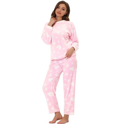 cheibear Women's Sleepwear Pajama Soft Round Neck Nightwear Elk