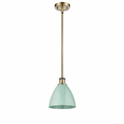 Plymouth Dome - 1 Light Stem Hung Pendant In Industrial Style-9.25 Inches Tall and 7.5 Inches Wide