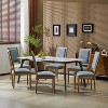 Christopher Knight Home Set of 6 Declan French Country Rubberwood Upholstered Dining Chairs Slate Blue - 2 of 4