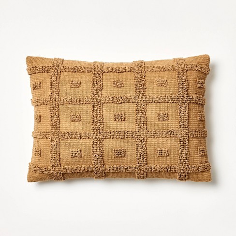 Tufted Geo Lumbar Throw Pillow Dark Tan - Threshold™ Designed With Studio  Mcgee : Target