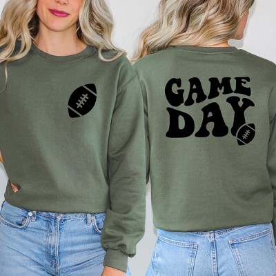 Simply Sage Market Women's Graphic Sweatshirt Game Day Football Front and Back Design