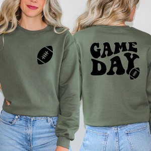 Simply Sage Market Women's Graphic Sweatshirt Game Day Football Front and Back Design - 1 of 4