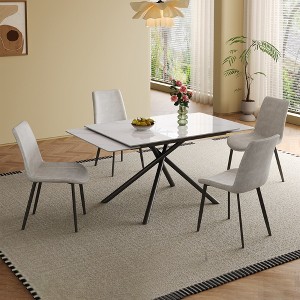 KTMBDW 83" Extensible Sintered Stone Dining Table, Modern Kitchen Table with Durable & Scratch-Resistant Surface for Dining Room - 1 of 4