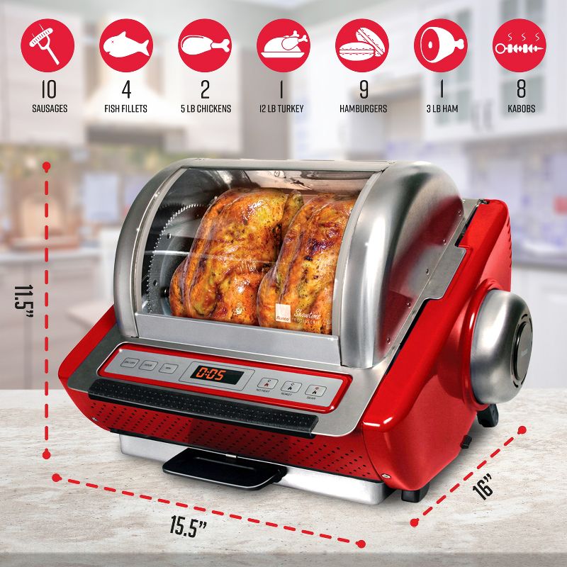 Ronco EZ-Store Rotisserie Oven, Large Capacity 240oz Countertop Oven, Multi-Purpose Basket for Versatile Cooking, 3 of 9