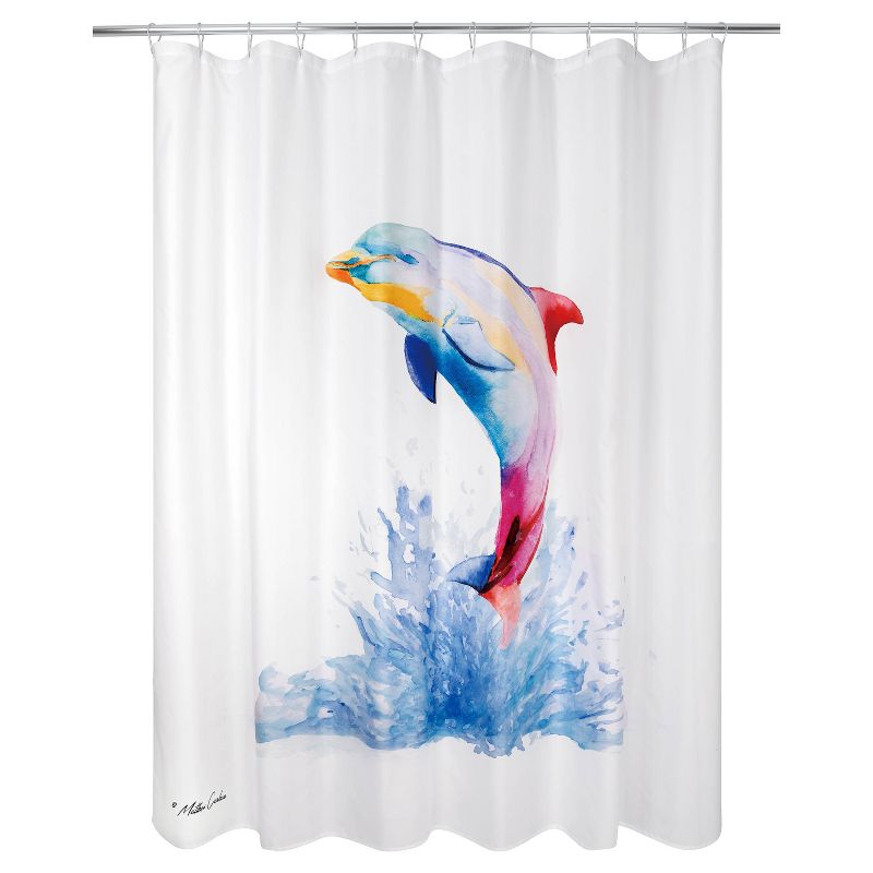 Colorful Dolphin Shower Curtain - Allure Home Creations, 1 of 8