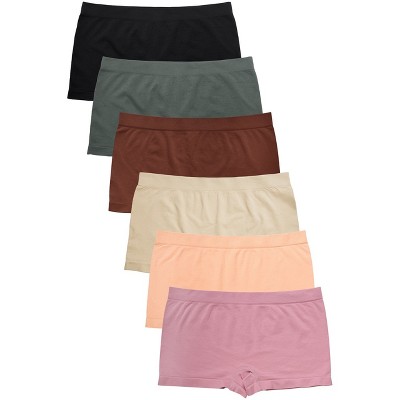 Pack of 12 Seamless Boy Shorts Panties for Women – Assorted Colors